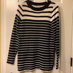 LOFT navy stripped tunic sweater, used